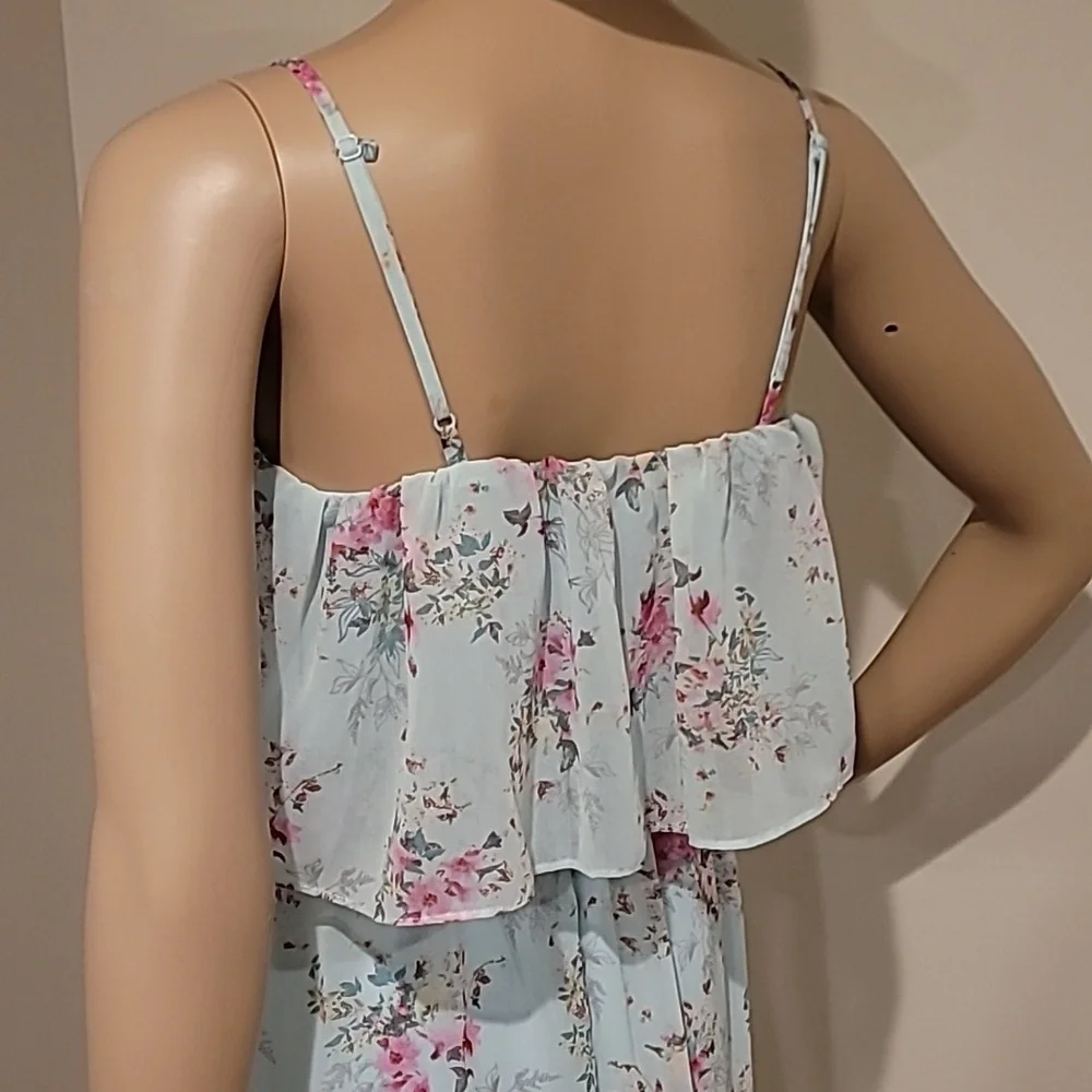 Disney Cinderella The Collection Dress - Blue & Pink Sheer Floral High Low
